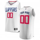 Camiseta Custom 0 Los Angeles Clippers Association Edition Blanco Hombre